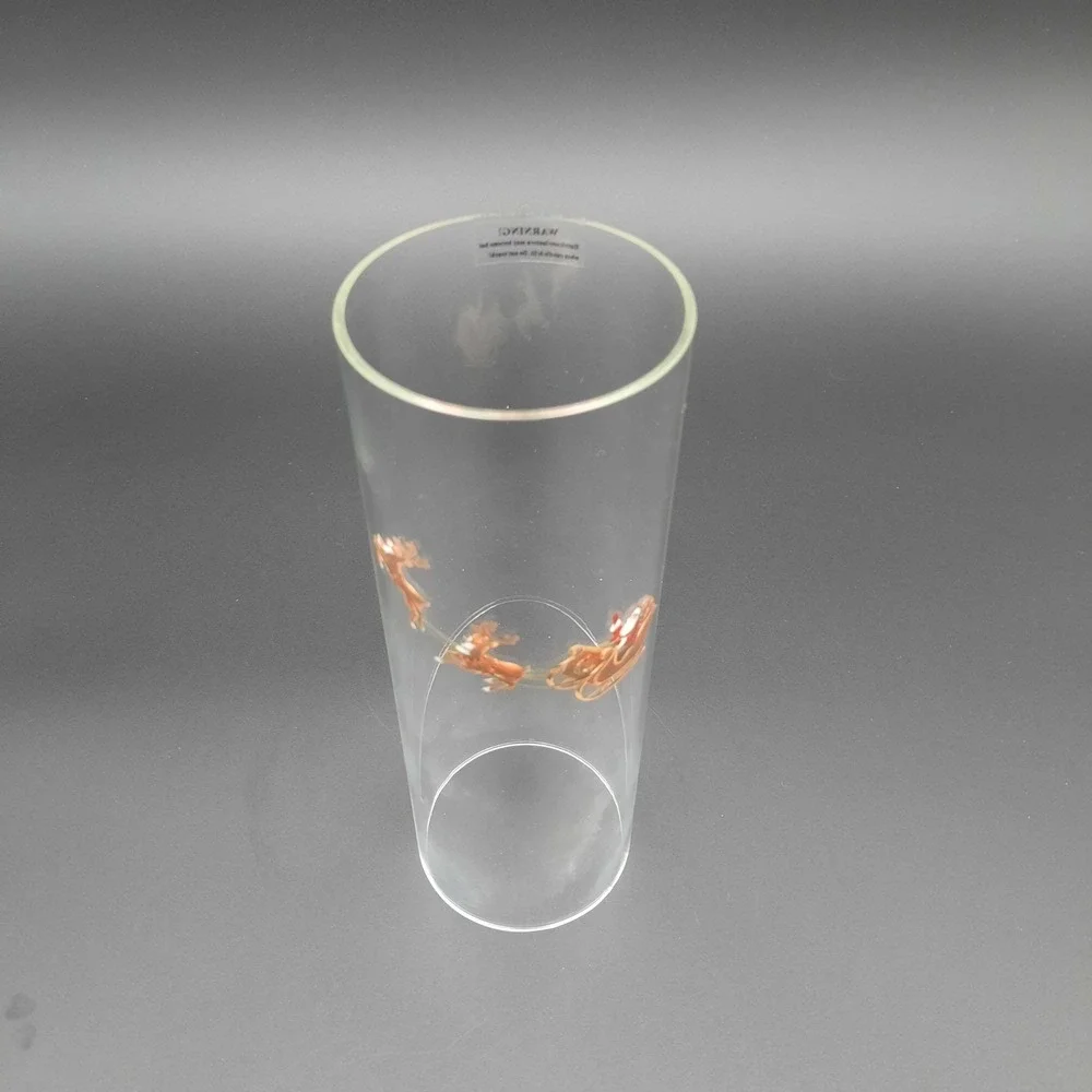 Clear Glass Hurricane Lantern‎ Santa Sleigh Reindeer Christmas Scene 8
